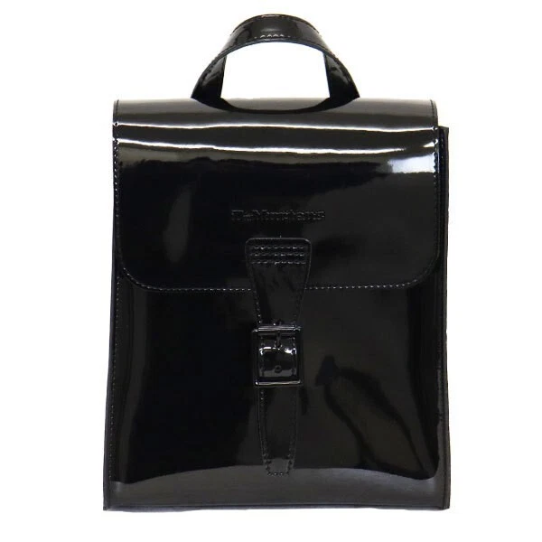 Black Patent Leather Mini Backpack