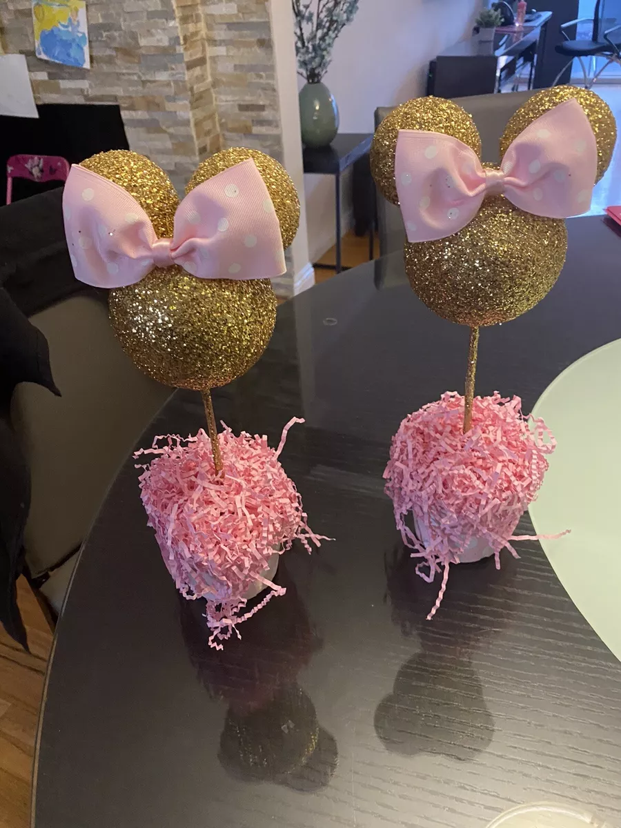 Minnie Mouse Gold And Pink Party centerpieces table d cor