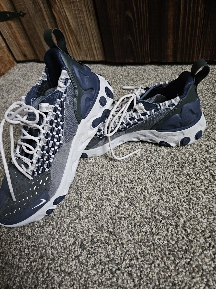 Nike React Sertu Mens Vast Gray Blue Running Shoes Knit Top