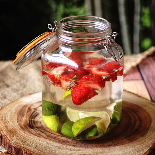 Kilner 3pc Clip Top Square 2L Glass Food Storage Coffee Flour Holder Kitchenware - Picture 2 of 6