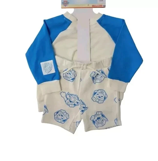OFF WHITE Nickelodeon PAW PATROL 2 Pezzi Felpa Short Set Off Bianco 18M Nuova con etichette