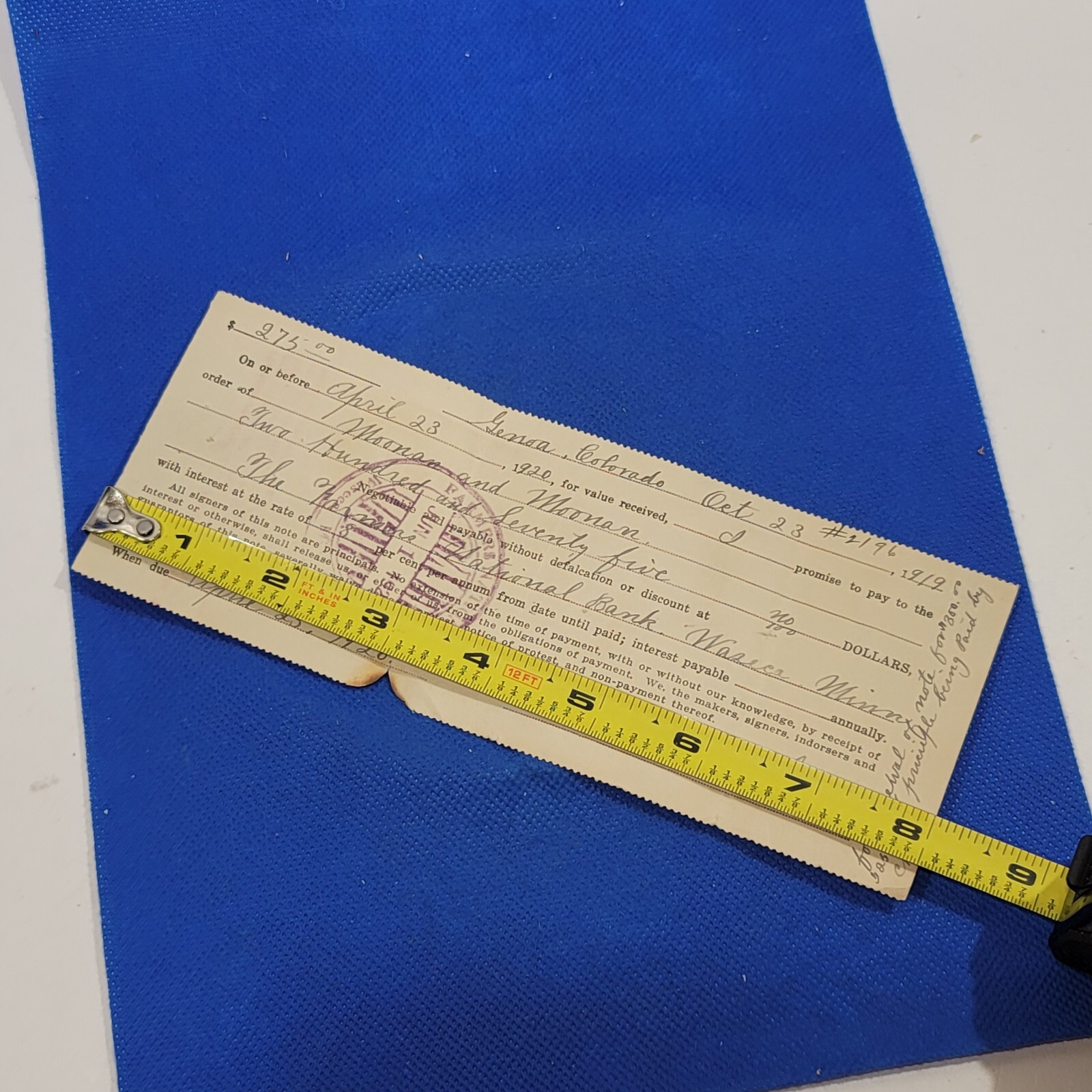 Vintage Promissory note 1920