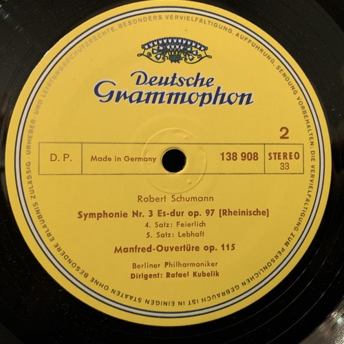 SCHUMANN Symphony #3 & Manfred Overture - RAFAEL KUBELIK, Berlin - DGG ST LP - Picture 4 of 4