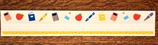 Mrs Grossman - 13 School Supplies Stickers + 2 Design Lines Borders (Retired)