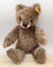 1977-1982 9" STEIFF TEDDY BEAR Dark Brown with Ear Button Tag
