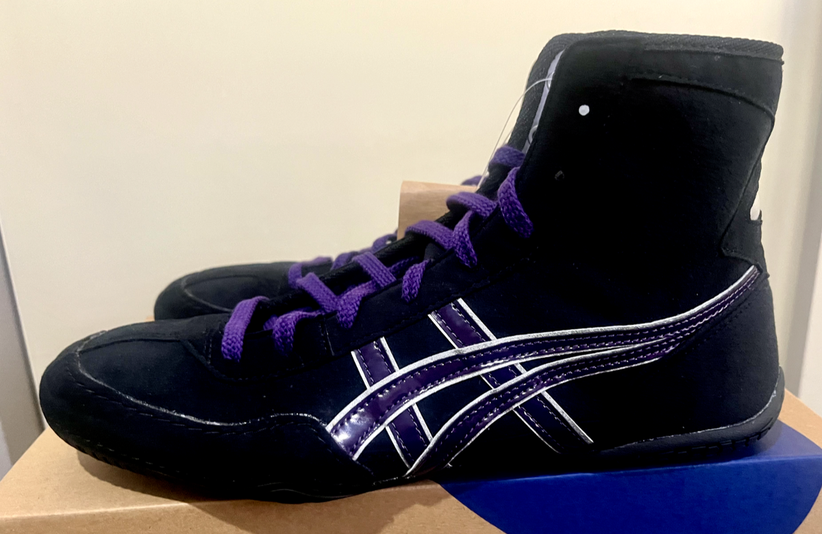 Opt Laces Purple : Asics Wrestling Shoes EX-EO 1083A001 Black x