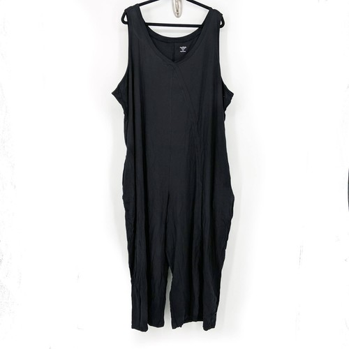 Anybody Cozy Knit Luxe Sleeveless Jumpsuit with Band Detail Black Womens Size 5X