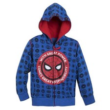 Marvel Spider-Man Boy Zip Front Hoodie Sweatshirt Size 5/6