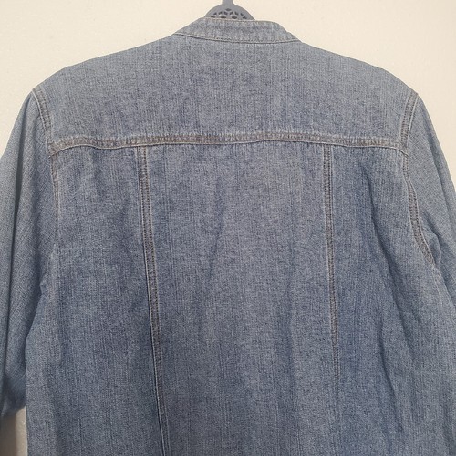 Chaqueta de mezclilla Chicos 1 frente abierto bordada diseño suroeste para mujer talla M - Imagen 12 de 17