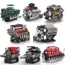 Mould King V8 V12 W16 Engine Car Motor mechanical Engineering Building Block Toy