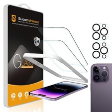 2X Tempered Glass Screen Protector for iPhone 14 Pro Max 6.7" Lens Install Tray