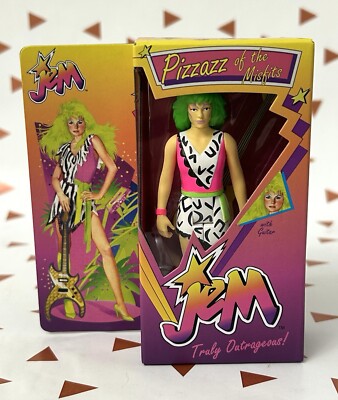 Super7 Jem and The Holograms Pizzaz (Neon) [Retro Box] - 3.75 in Scale Reaction