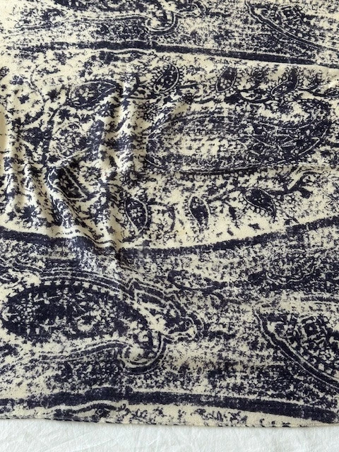 Bufanda larga de cachemir/seda AGNONA azul marino/beige 25"x75" Foto 4 de 4