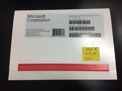 Windows Server 2012 / 2012R2  Erweiterungslizenz für 5 Benutzer / MwSt-Rechnung.