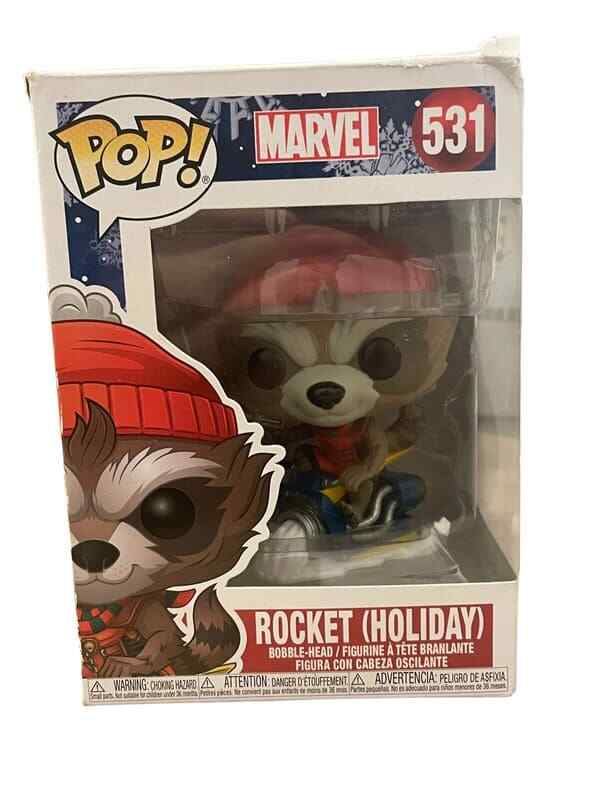 En Oferta Figurine Funko Pop Marvel Rocket (Holiday) N•531
