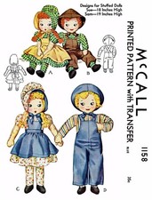 McCall 1158 Stuffed DOLL Pattern Sunbonnet Sue 18