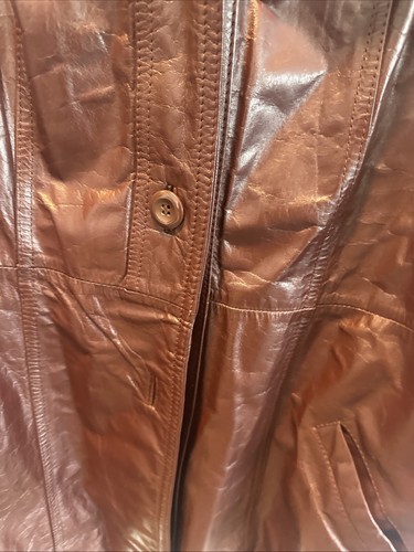 Chaqueta de cuero vintage años 70’s Oxblood ajustada para mujer con cinturón talla Missy 14 grande - Imagen 6 de 15