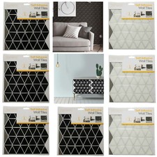 4Pk Self Adhesive Pattern Wall Tiles Sheet Hexagon Diamond Brick PVC Backsplash