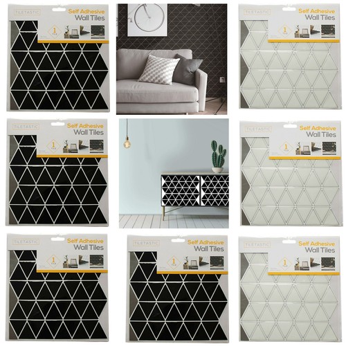 4Pk Self Adhesive Pattern Wall Tiles Sheet Hexagon Diamond Brick PVC Backsplash - Picture 25 of 46