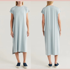 NWT $198 Eileen Fisher [ Large ] Crewneck Midi Dress in Dawn Blue #T1939
