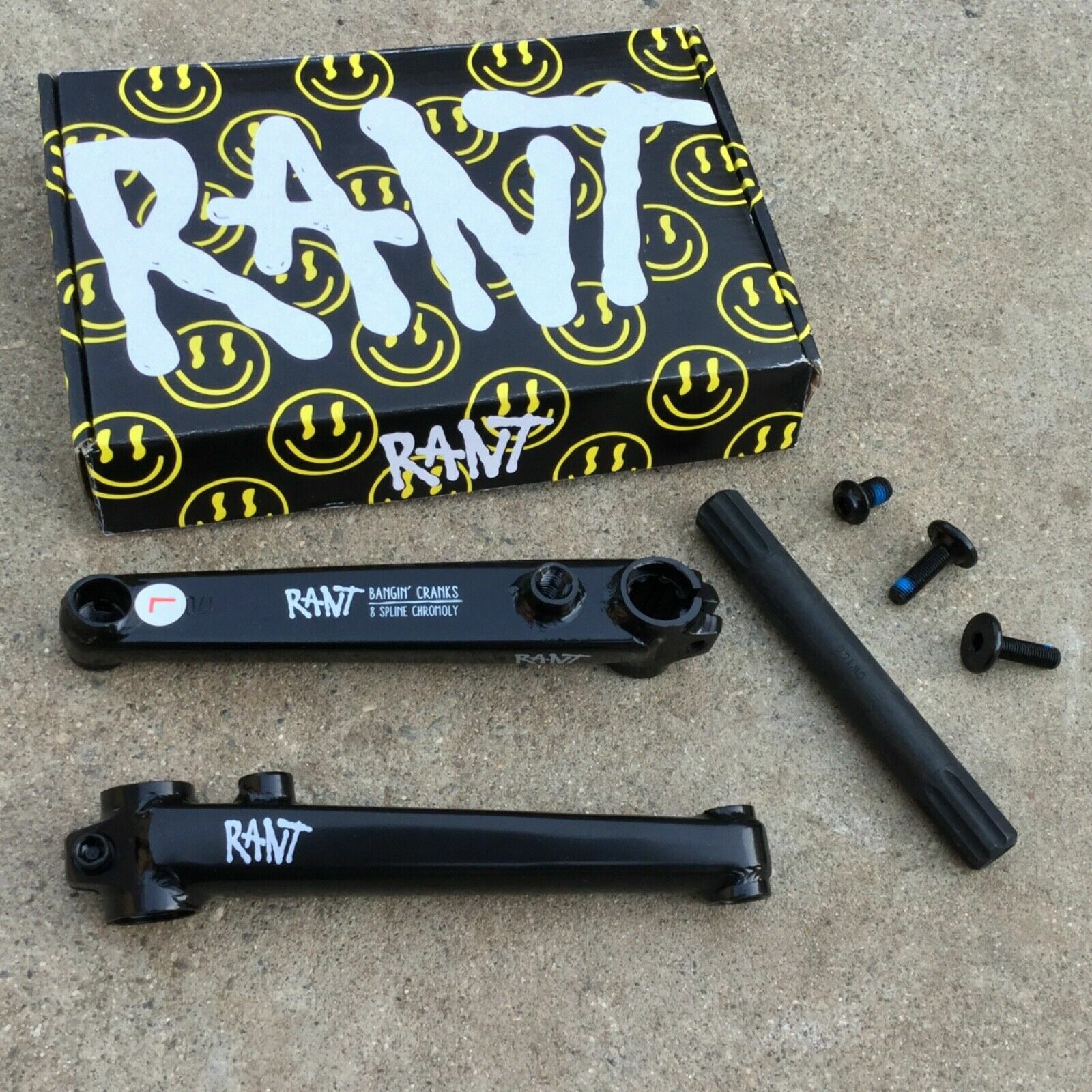 RANT BANGIN 8 CRANKS BMX BIKE BLACK OR CHROME BMX CRANK FIT CULT KINK MISSION