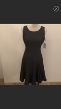 CALVIN KLEIN DRESSES, NWT,GRAY SLEEVELESS DRESS, SEAMING DETAIL, FULLY LINED,4