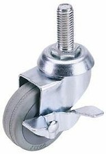 Image of Draper 1x 100mm Diam Swivel Bolt Fixing Rubber Castor with Brake - S.W.L 80kg