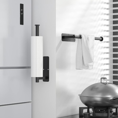 Paper Towel Holder Under Cabinet No Drilling, Self Adhesive Paper Towel Holde... - Picture 2 of 6