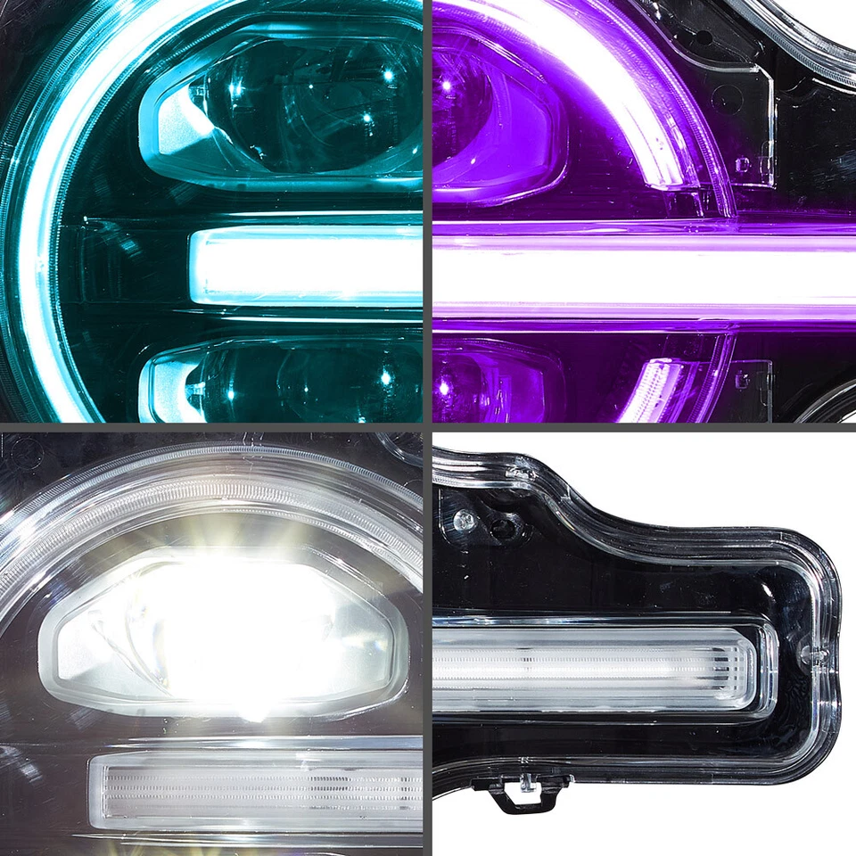 For 6th Gen Bronco 2021-2024 U725 VLAND RGB Headlights LED Dual Beam Front Lamp - Image 3 of 4