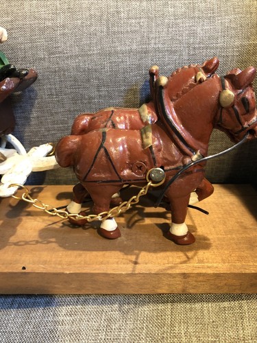 Vintage fresh fruits and vegetables Cast Iron horse drawn Wagon toy - Picture 9 of 12