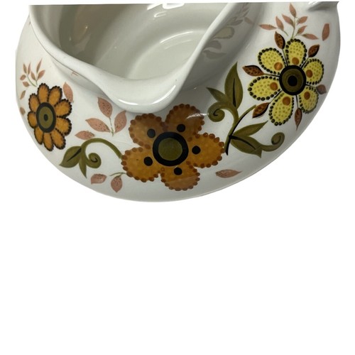 Ridgway Ironstone England Harvest Gold Gravy/ Sauce Dish With Saucer - Picture 4 of 6
