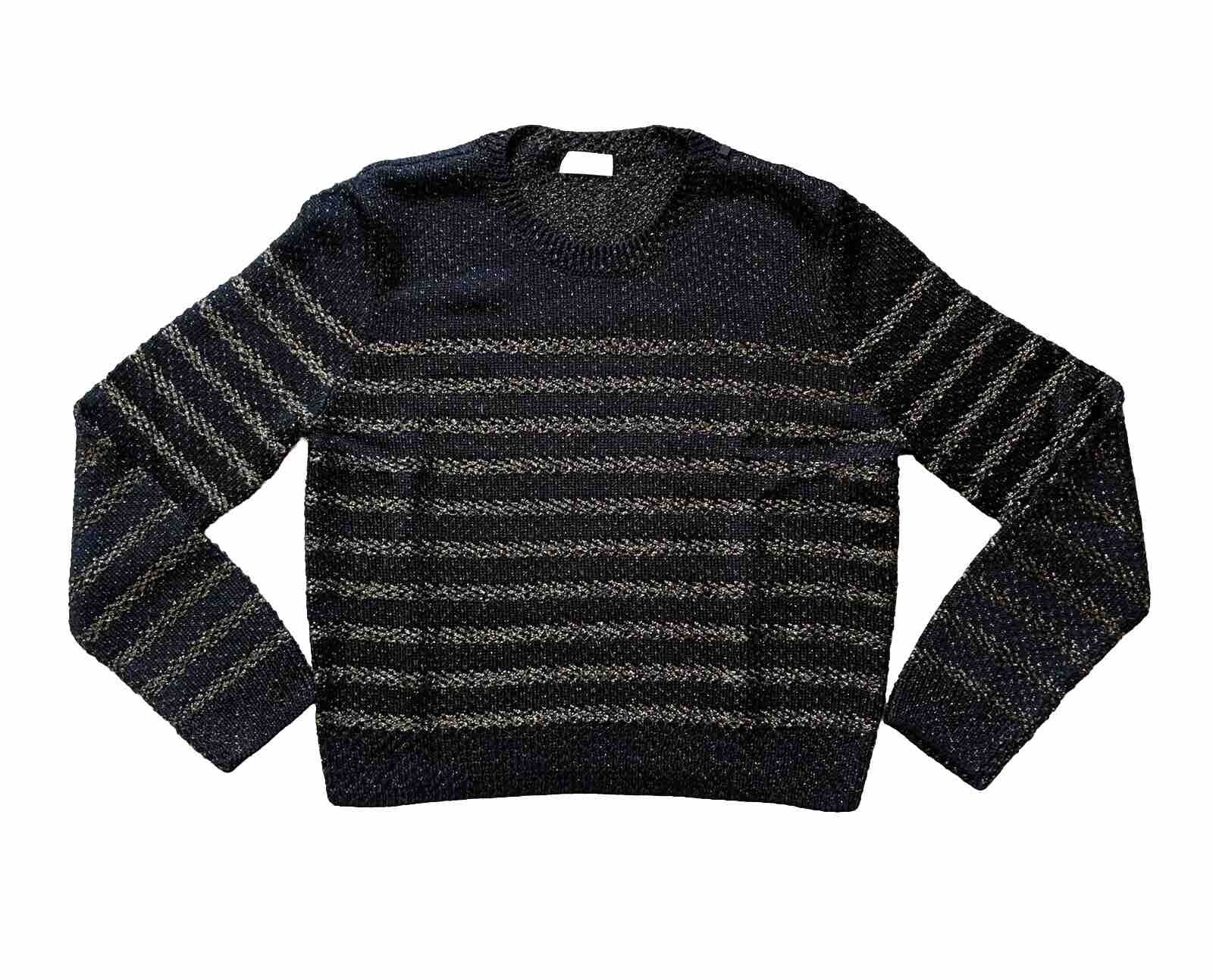 Maglione Yves Saint Laurent nero e oro nuovo grande