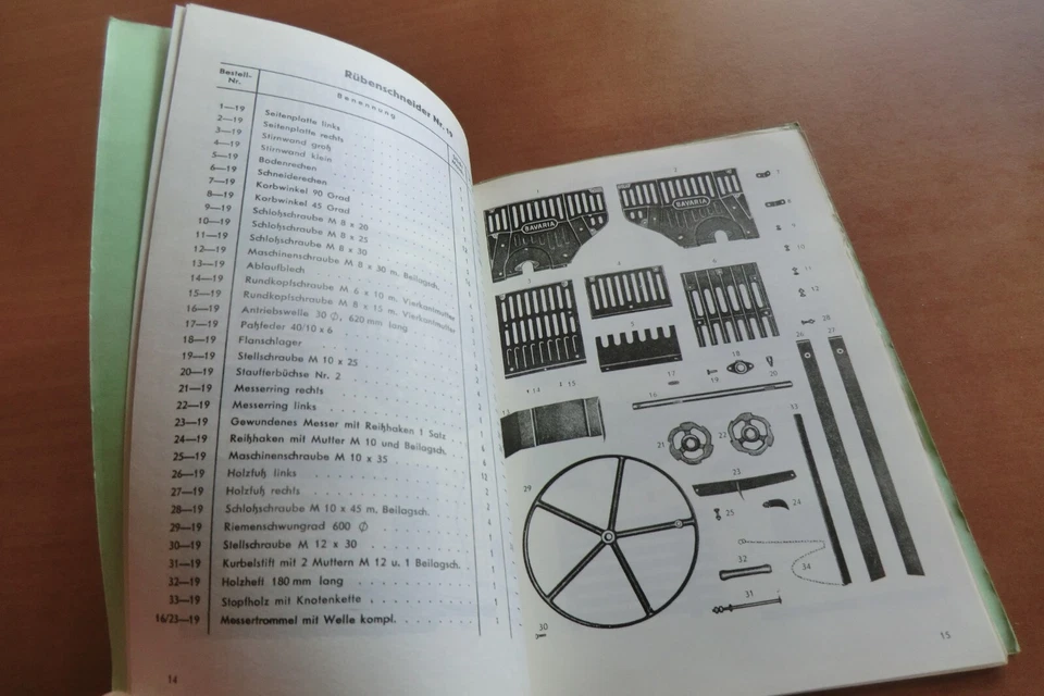 Ersatzteilliste Rübenschneider Rübenbröckler Motor-Anbauteile Bavaria GHE - Bild 2 von 2