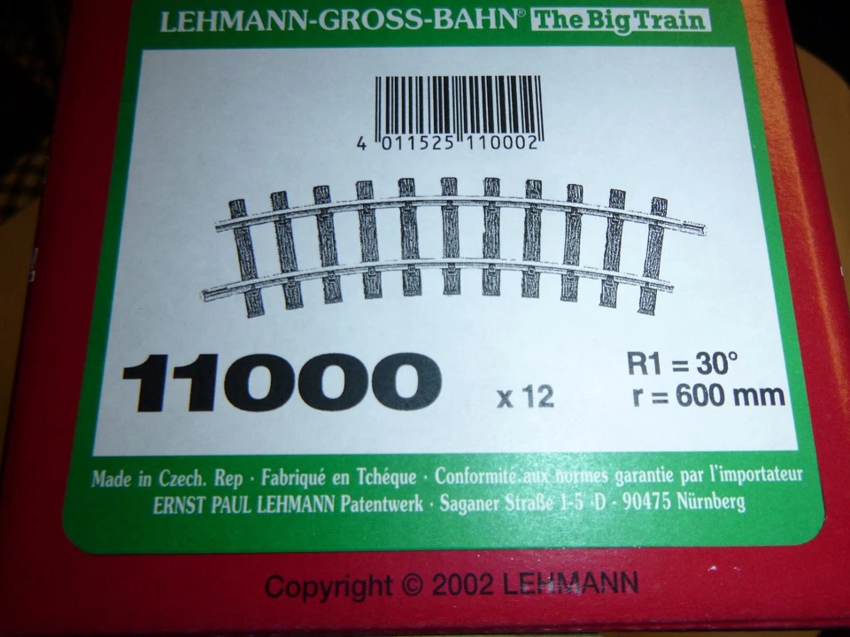 LGB 1100 12Xgebogene Schienen Gleis (Kreis)Spur G Gartenbahn OVP....(art.2300ZZ) - Bild 2 von 2