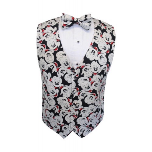 Mickey Mouse Smiling Faces Tuxedo Vest and Bow Tie - Picture 2 of 5