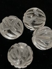 4x Bead Lot Carved Chinese Clear Quartz Rock ...