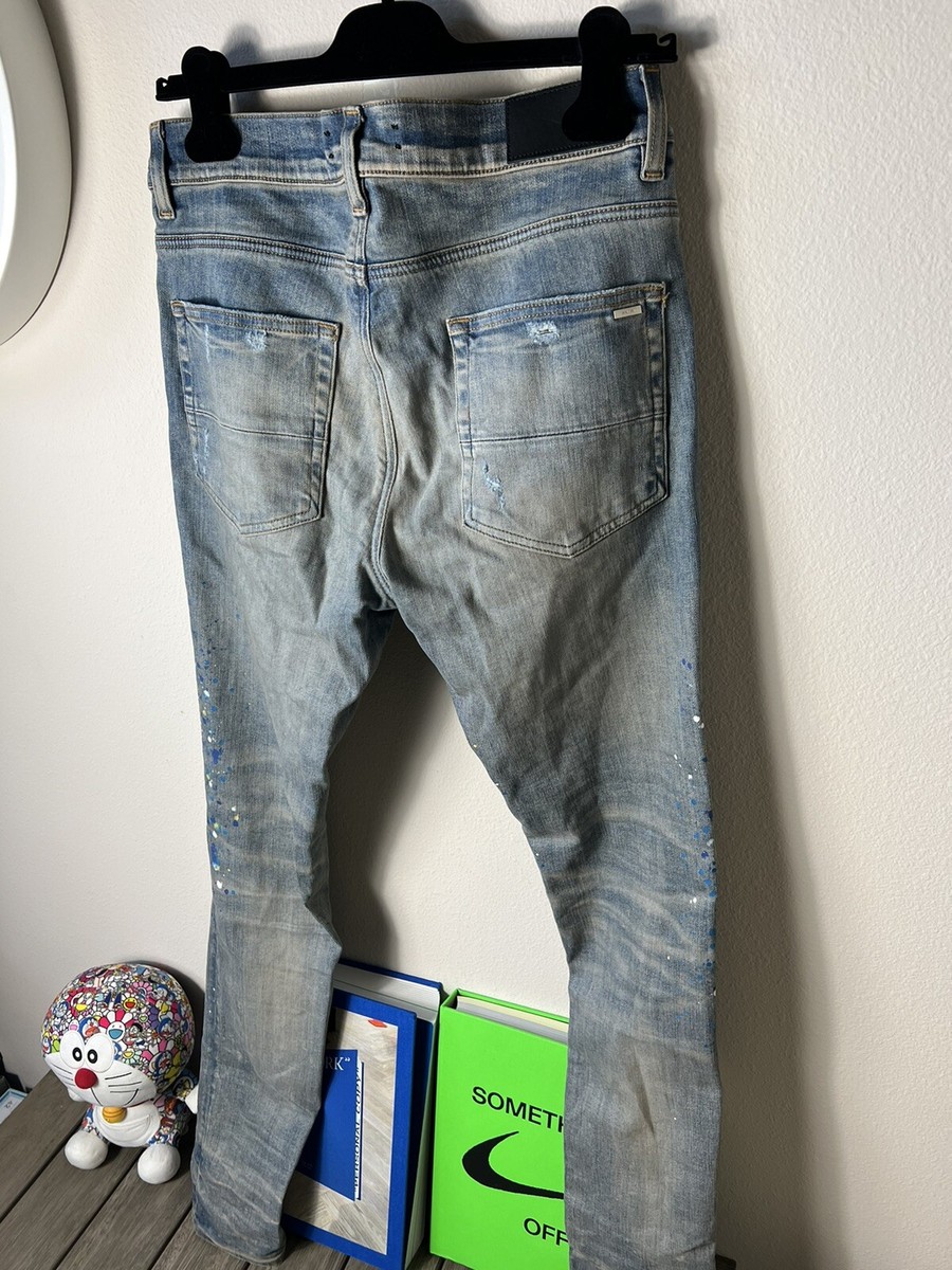 Amiri Painter Crystal Distressed Skinny Jeans | eBay