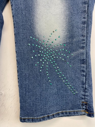 Crest Jeans Denim Capri Pants - Juniors Size 19/20 - Blue - Embellished (3098) - Picture 2 of 19