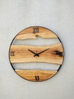 Round Shape Wall Clock Natural Solid Wooden Handmade Home Decorative Designed