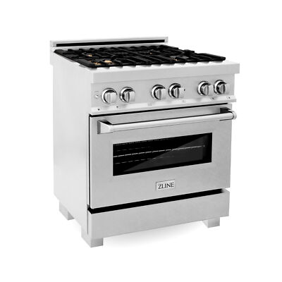 ZLINE 30'' DUAL FUEL RANGE OVEN GAS ELECTRIC SATIN STAINLESS STEEL RAS-SN-30 OB