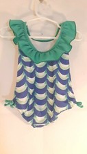 Gymboree Girl's Size 6m -12m Ruffle Top 1 Piece Multicolored Swimsuit