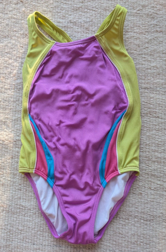 Speedo Girls Swim Suit - Size 10 - Purple/Green