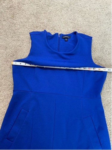 Lands' End Women's Sheath Dress 14P Blue Sleeveless Round Neck Corpgore Business - Picture 6 of 14