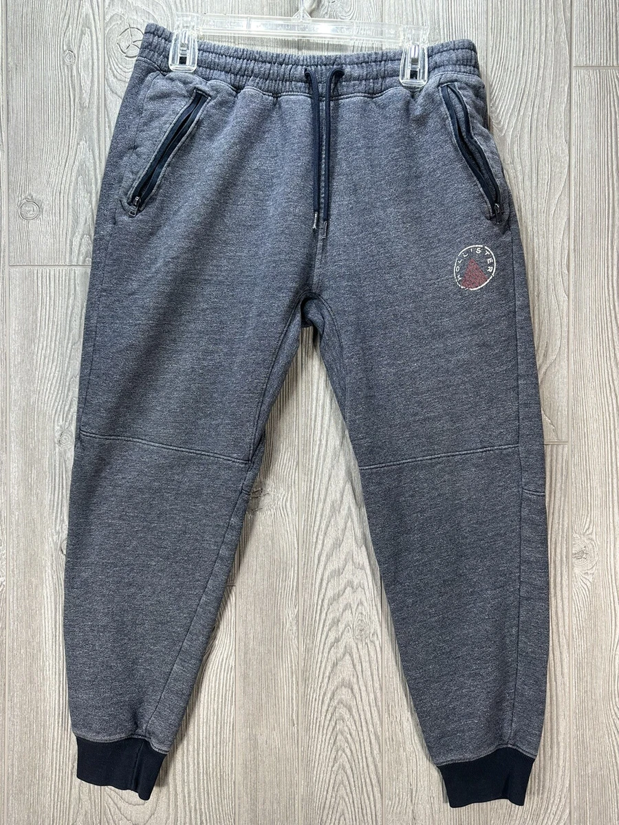 Hollister Sweatpants Size Medium Gray Blue Joggers Drawstring Zipper  Pockets