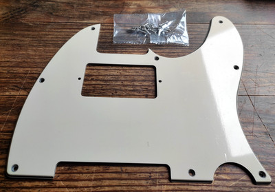 PICKGUARD TELECASTER HUMBUCKER 3-FACH / 8-LOCH NEU CREME / CREAM inkl. SCHRAUBEN
