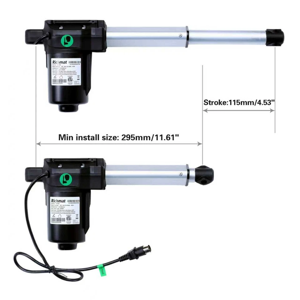 HJA58 Head Richmat Motor Adjustable Bed Stroke 115mm Minimum install size 295mm - Image 3 of 4