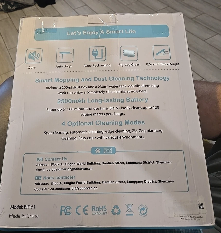 BR151 Robotic Vacuum Cleaner / Mop - Black - Image 2 of 2