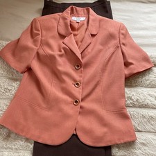 Vintage Le Suit Pant Suit Size 12 Peach Brown Blazer Jacket Worn Once NICE