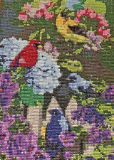 10 x 14 Diamond Art cardinal in flowers handcrafted unique and beautifully