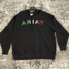 Ariat Womens Black XL Hoodie Sweatshirt Pullover Mexico Embroidered Logo